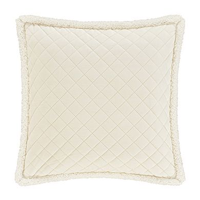 Five Queens Court Cozy 3-Piece Winter White Euro Quilt & Sham Set