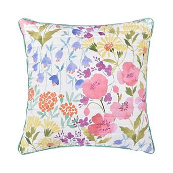 Five Queens Court Josie Square Quilted Decorative Throw Pillow