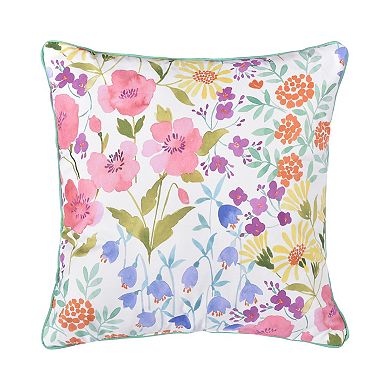 Five Queens Court Josie Square Quilted Decorative Throw Pillow