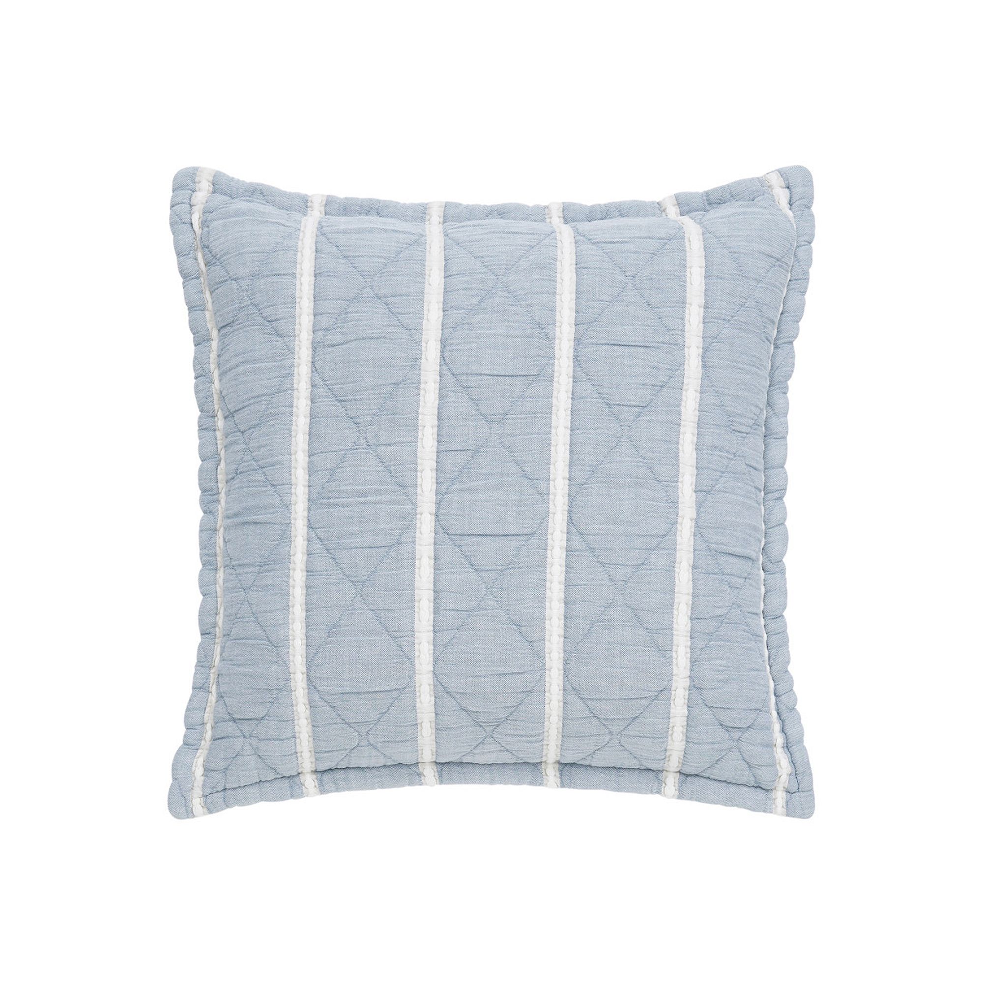 Five Queens Court Pacifica Square Decorative Throw Pillow Cover, Blue
