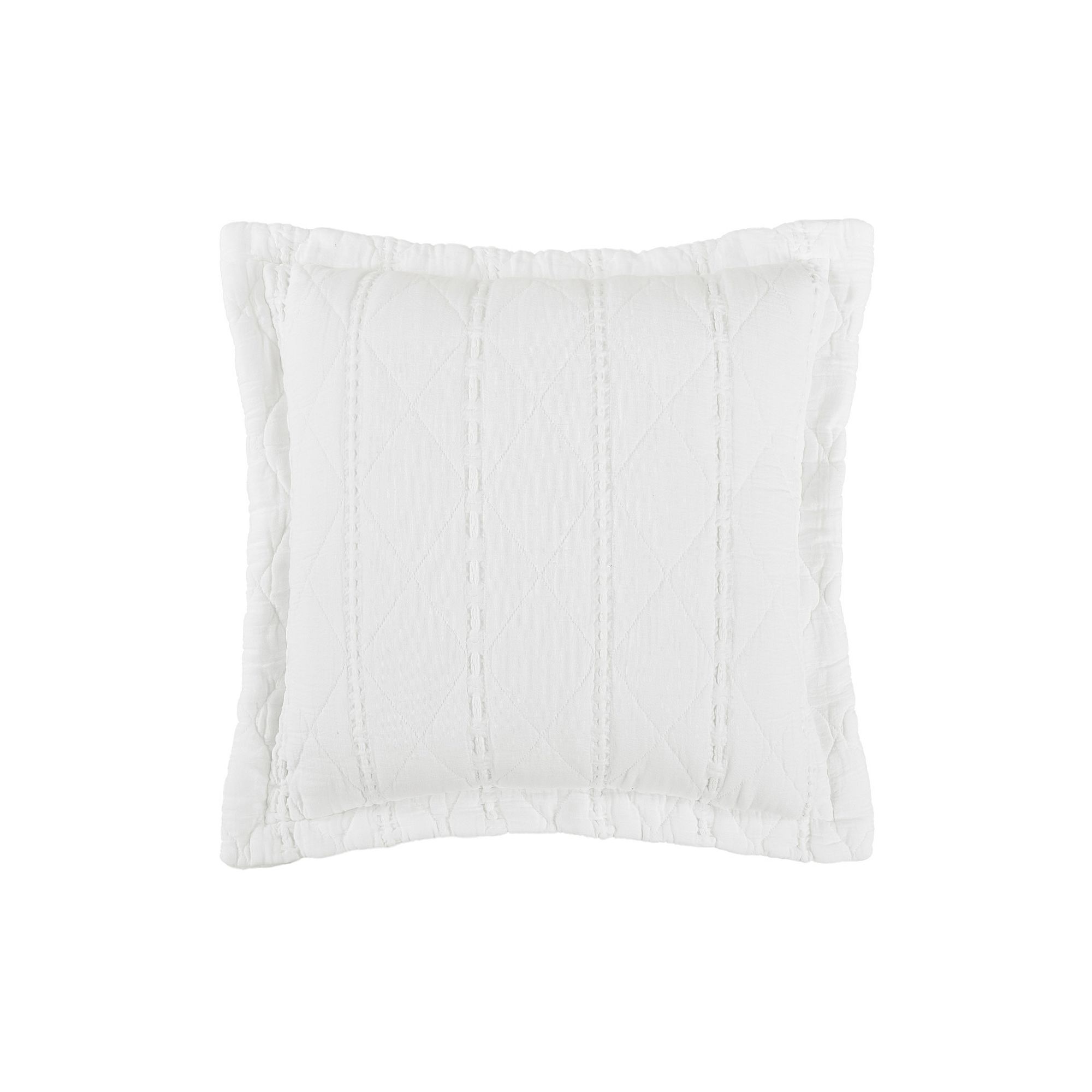 Five Queens Court Pacifica Square Decorative Throw Pillow Cover, White