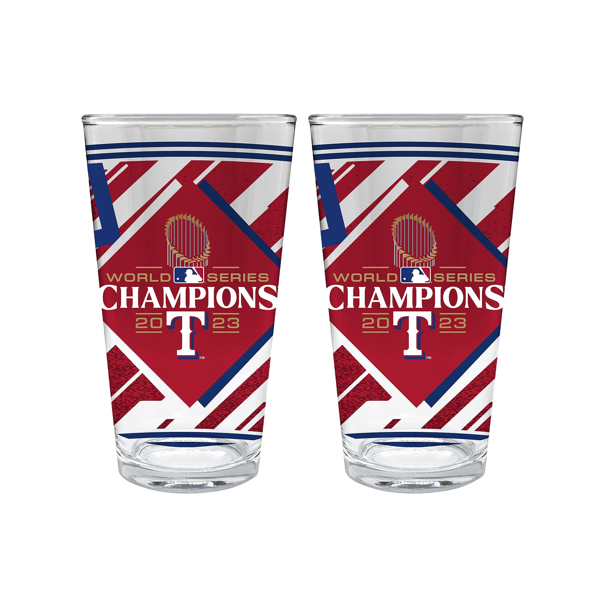 Texas Rangers MLB 2023 World Series Champ 16-oz. Pint Glass Set, Team None