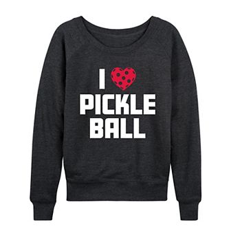 Women's I Love Pickleball French Terry Long Sleeve Tee