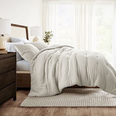 Home Collection All Season Down-Alternative Waffle Textured Comforter Set with Sham