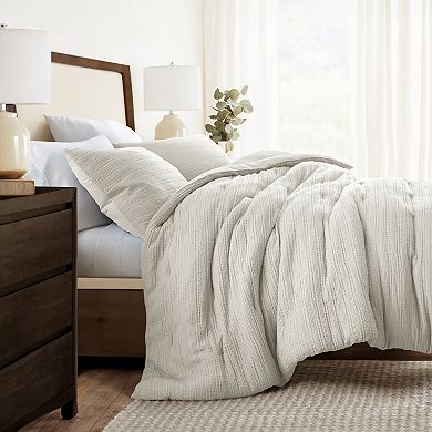 Home Collection All Season Down-Alternative Waffle Textured Comforter Set with Sham