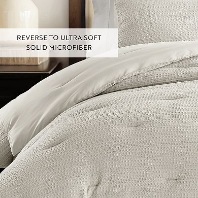Home Collection All Season Down-Alternative Waffle Textured Comforter Set with Sham