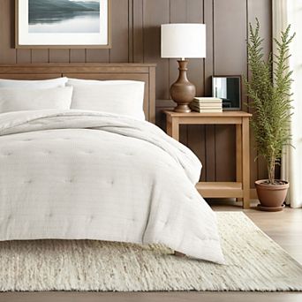 Home Collection All Season Down-Alternative Waffle Textured Comforter Set with Sham