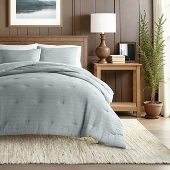 Home Collection All Season Down-Alternative Waffle Textured Comforter Set with Sham