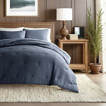 Home Collection All Season Down-Alternative Waffle Textured Comforter Set with Sham