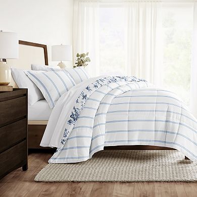 Home Collection Cabbage Rose Stripe All Season Down-Alternative Comforter Set