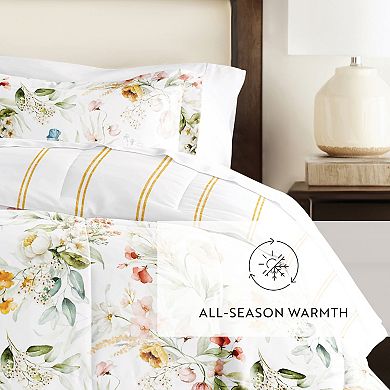 Home Collection Chintz Floral Stripe All Season Down-Alternative Comforter Set