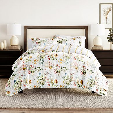 Home Collection Chintz Floral Stripe All Season Down-Alternative Comforter Set