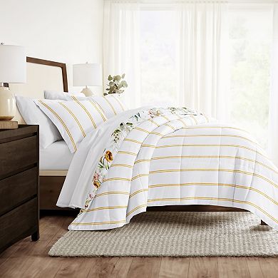 Home Collection Chintz Floral Stripe All Season Down-Alternative Comforter Set
