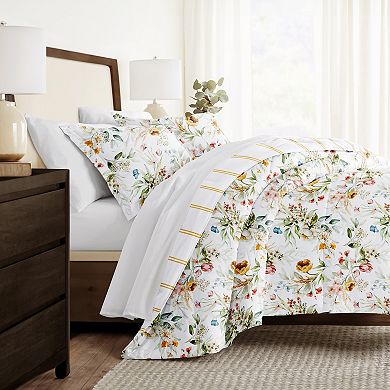 Home Collection Chintz Floral Stripe All Season Down-Alternative Comforter Set