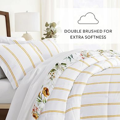 Home Collection Chintz Floral Stripe All Season Down-Alternative Comforter Set