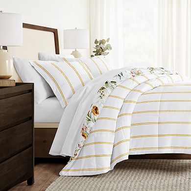 Home Collection Chintz Floral Stripe All Season Down-Alternative Comforter Set