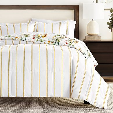 Home Collection Chintz Floral Stripe All Season Down-Alternative Comforter Set
