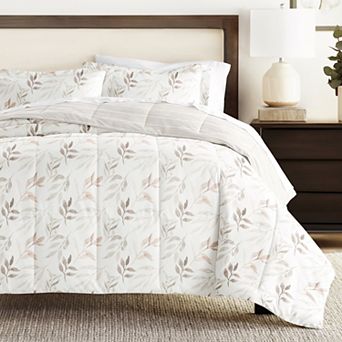 Home Collection Foliage Stripe All Season Down-Alternative Comforter Set