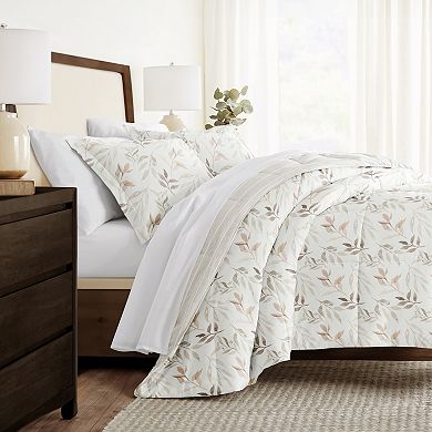 Home Collection Foliage Stripe All Season Down-Alternative Comforter Set