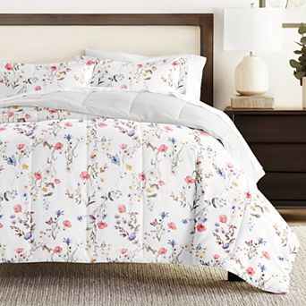 Home Collection Meadow Floral Stripe All Season Down-Alternative Comforter Set