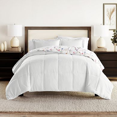 Home Collection Meadow Floral Stripe All Season Down-Alternative Comforter Set