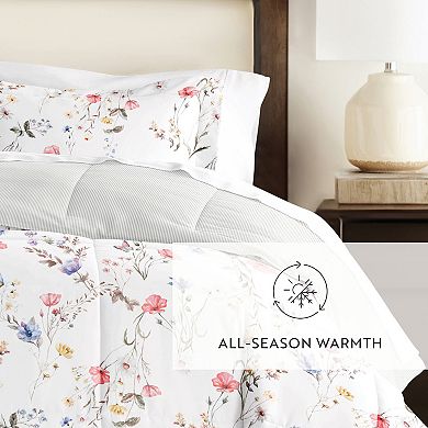 Home Collection Meadow Floral Stripe All Season Down-Alternative Comforter Set