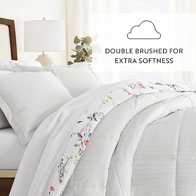 Home Collection Meadow Floral Stripe All Season Down-Alternative Comforter Set