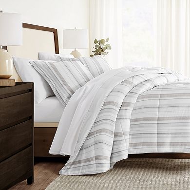 Home Collection Vertical Stripe All Season Down-Alternative Comforter Set