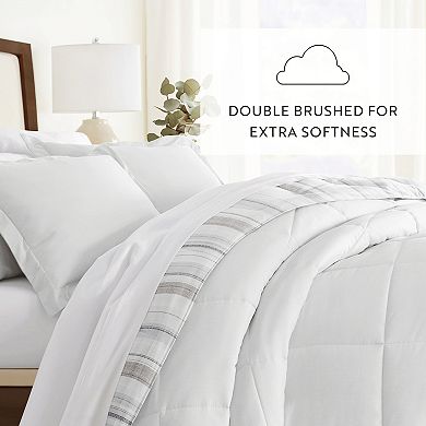 Home Collection Vertical Stripe All Season Down-Alternative Comforter Set