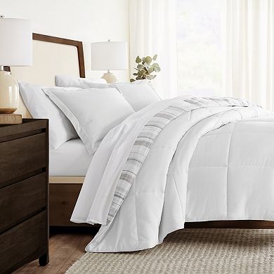 Home Collection Vertical Stripe All Season Down-Alternative Comforter Set