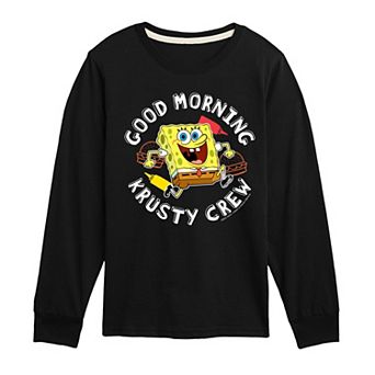 Boys 8-20 SpongeBob Krusty Crew Long Sleeve Graphic Tee