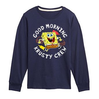 Boys 8-20 SpongeBob Krusty Crew Long Sleeve Graphic Tee