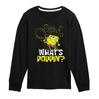 Boys 8-20 SpongeBob What's Poppin' Long Sleeve Graphic Tee