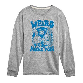 Boys 8-20 SpongeBob Weird Is More Fun Long Sleeve Graphic Tee