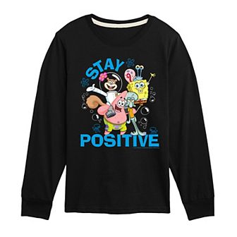 Boys 8-20 SpongeBob Stay Positive Long Sleeve Graphic Tee