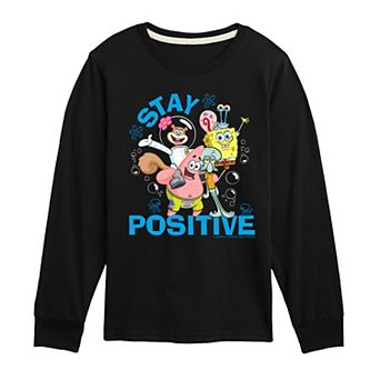 Boys 8-20 SpongeBob Stay Positive Long Sleeve Graphic Tee