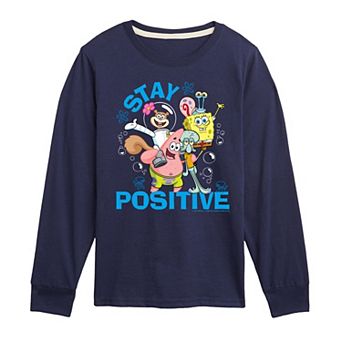 Boys 8-20 SpongeBob Stay Positive Long Sleeve Graphic Tee