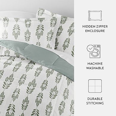 Home Collection Folk Leaves All Season Reversible Comforter Set