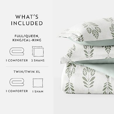 Home Collection Folk Leaves All Season Reversible Comforter Set