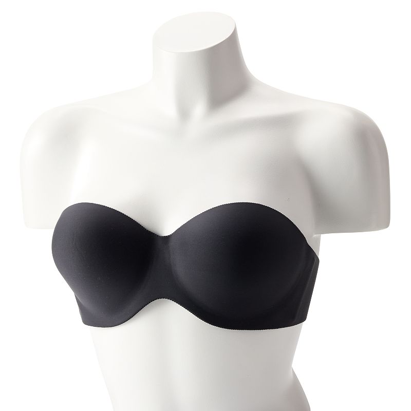 Women's Lunaire Bonded One Piece Strapless Bra 6202, Size: 34 D, Black