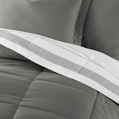 Home Collection Stitched Stripe All Season Down-Alternative Reversible Comforter Set