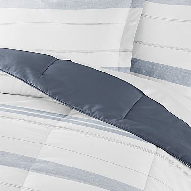 Home Collection Stitched Stripe All Season Down-Alternative Reversible Comforter Set