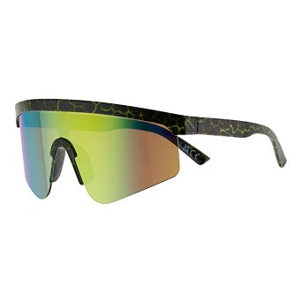 Men's Cali Blue Patterned Plastic Shield Sunglasses