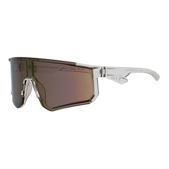 Men's Cali Blue Patterned Plastic Shield Sunglasses