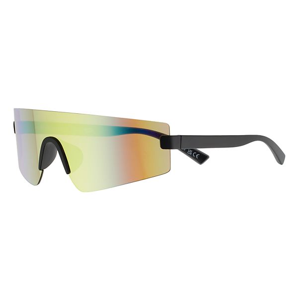 Men s Cali Blue Plastic Shield Sunglasses