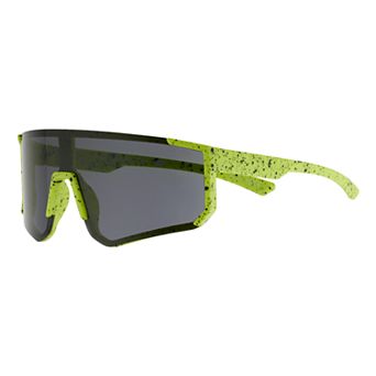 Men's Cali Blue Citron Speckle Plastic Shield Sunglasses