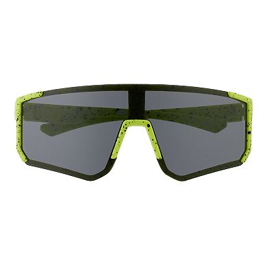 Men's Cali Blue Citron Speckle Plastic Shield Sunglasses