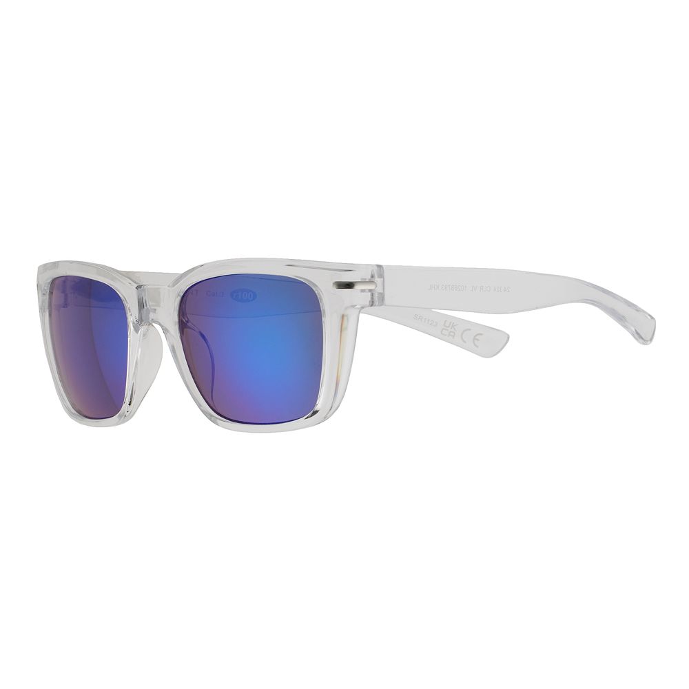 Men's Cali Blue Plastic Rectangle Sunglasses