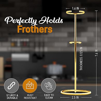 Zulay Kitchen Stainless Steel Original Frother Stand Holds Multiple Types Of Coffee Frothers