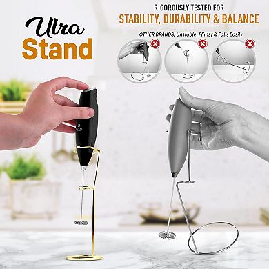 Zulay Kitchen Stainless Steel Original Frother Stand Holds Multiple Types Of Coffee Frothers